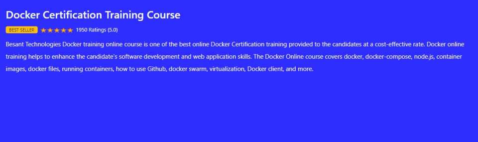 Docker Certification Training Course by Besant Technologies