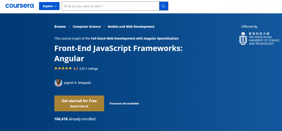 Front-End JavaScript Frameworks: Angular
