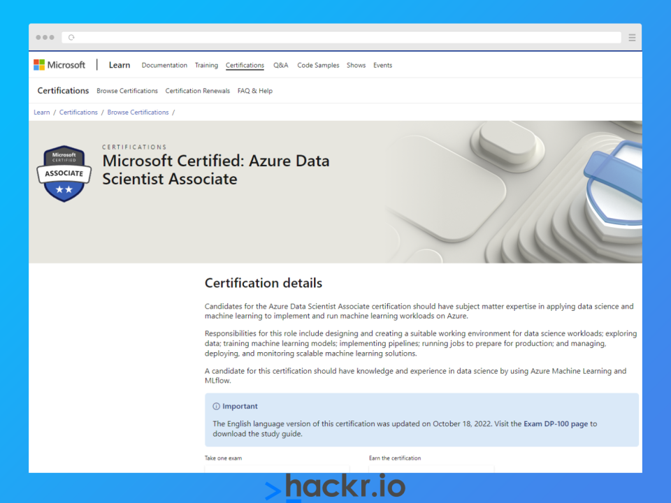 [Microsoft Certified] Azure Data Scientist Associate