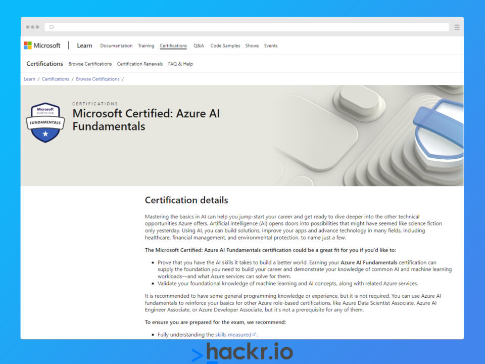 [Microsoft Certified] Azure AI Fundamentals