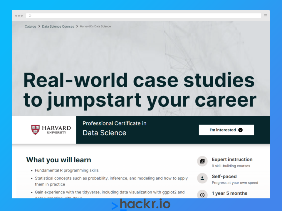 [edX] HarvardX Data Science Professional Certificate