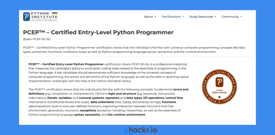 [Python Institute] PCEP: Certified Entry-Level Python Programmer