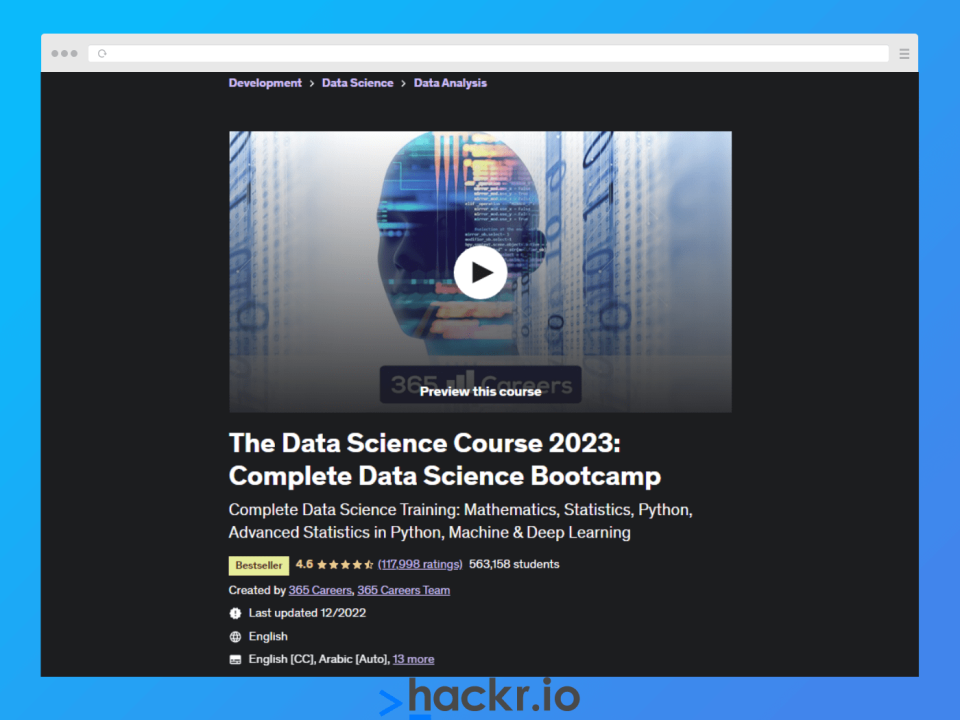 The Data Science Course 2023 is continuously gaining thousands of enrollees.