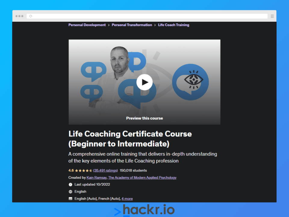 This Life Coaching Certificate Course can help aspiring coaches begin.
