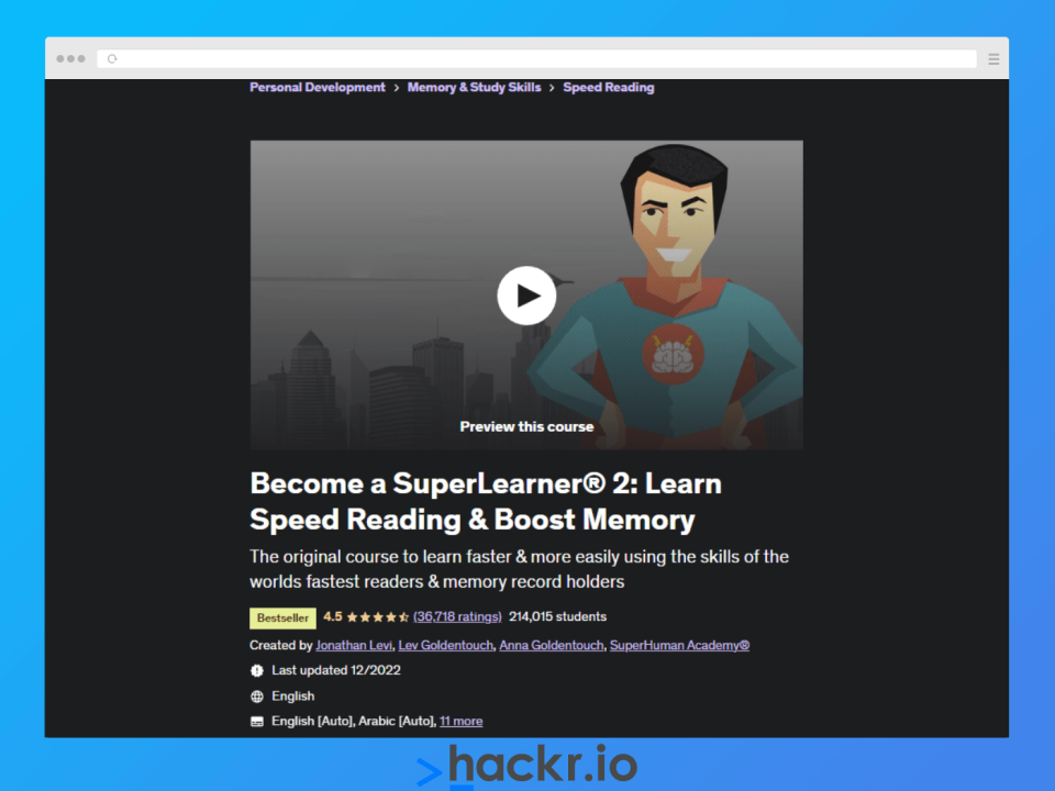 Become a SuperLearner 2 can help you learn to read faster and retain information better.