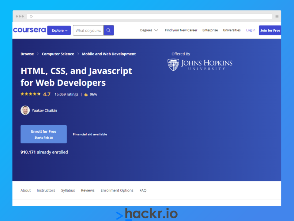 HTML, CSS, and JavaScript for Web Developers