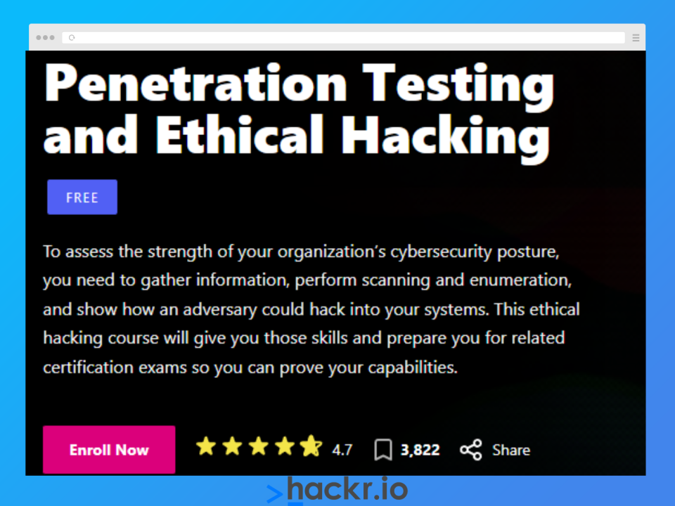 Penetration Testing and Ethical Hacking Course