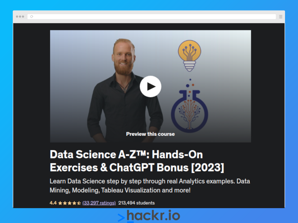 [Udemy] Data Science A-Z: Hands-On Exercises and ChatGPT Bonus