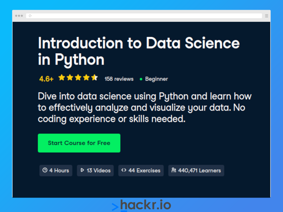 [DataCamp] Introduction to Data Science in Python 