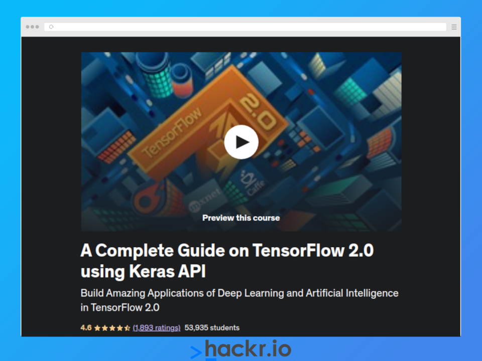 [Udemy] A Complete Guide on TensorFlow 2.0 using Keras API
