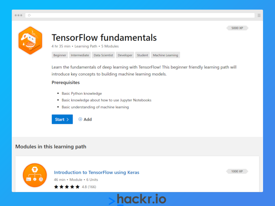 [Microsoft] TensorFlow Fundamentals 