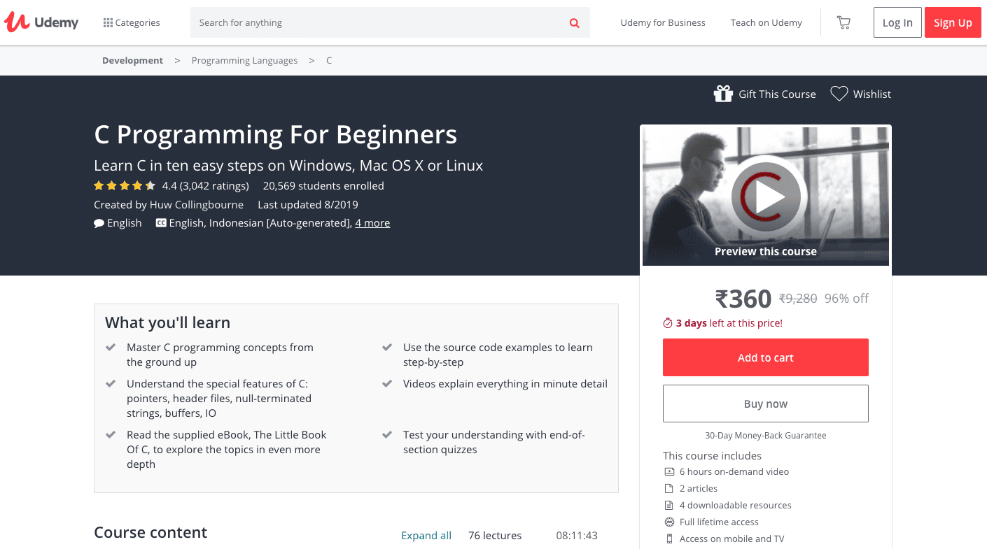 C Programming For Beginners – Master the C Language